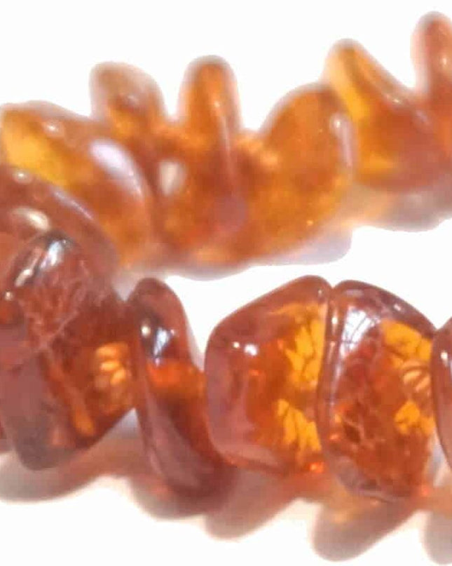 Baby/Kind - Barnsteen armbandje - cognac - chips gepolijst - 14cm - Lille Barn - With ♥ for the smallest