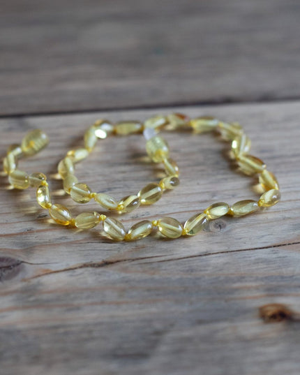 Baby/Kind - Barnsteen ketting - lemon - ovalen gepolijste steentjes - 33cm - Lille Barn - With ♥ for the smallest