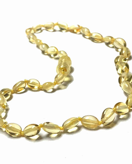 Baby/Kind - Barnsteen ketting - lemon - ovalen gepolijste steentjes - 33cm - Lille Barn - With ♥ for the smallest