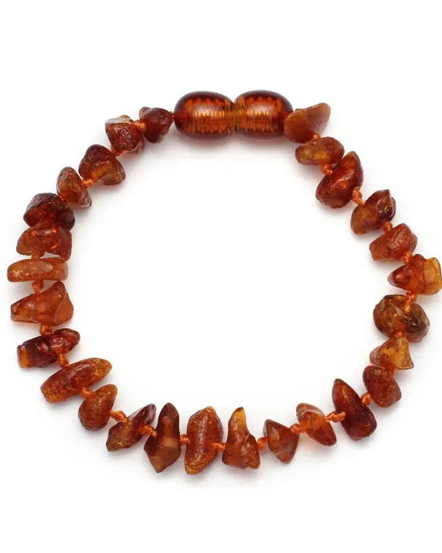 Baby/Kind - Bernsteinarmband - Cognac - polierte Splitter - 14cm