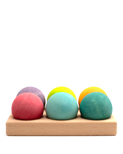 Houten speelgoed - Houten gekleurde ballen - Montessori - Open einde speelgoed - Lille Barn - With ♥ for the smallest