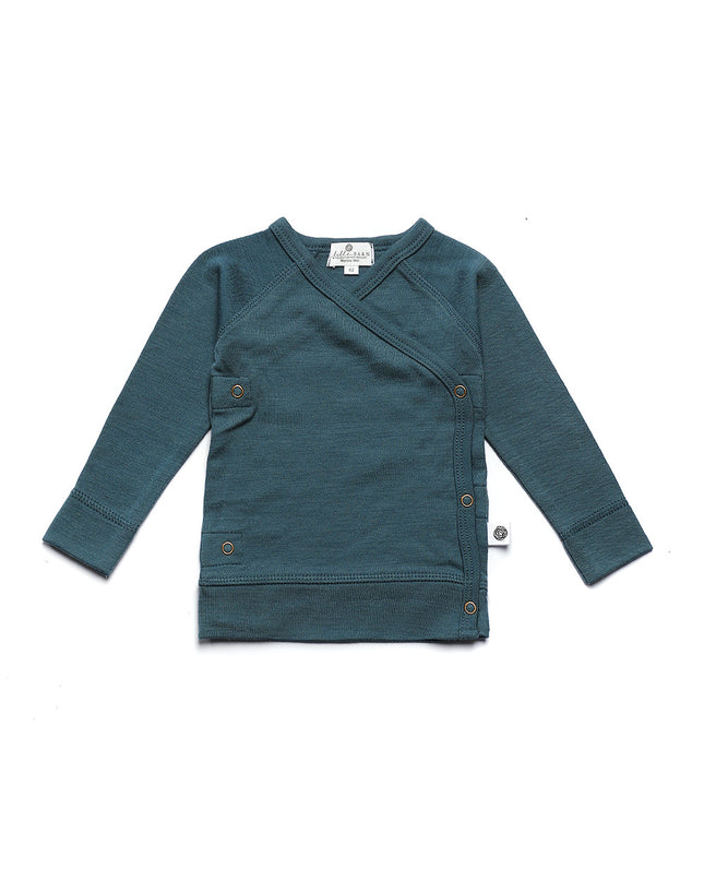 Baby Wollwickelpullover - Merinowolle - Orion Blue
