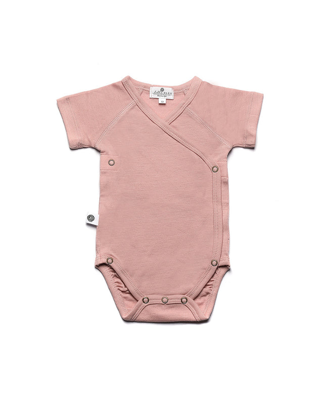 Kurzarm-Wickelspielanzug aus Wolle – Merinowolle