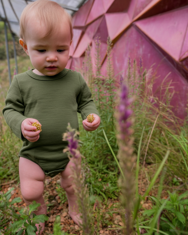 Langarm-Body aus Wolle – Merinowolle