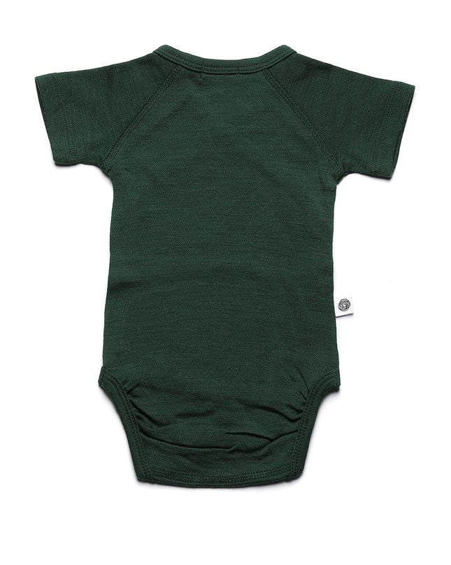 Kurzarm-Wickelspielanzug aus Wolle – Merinowolle