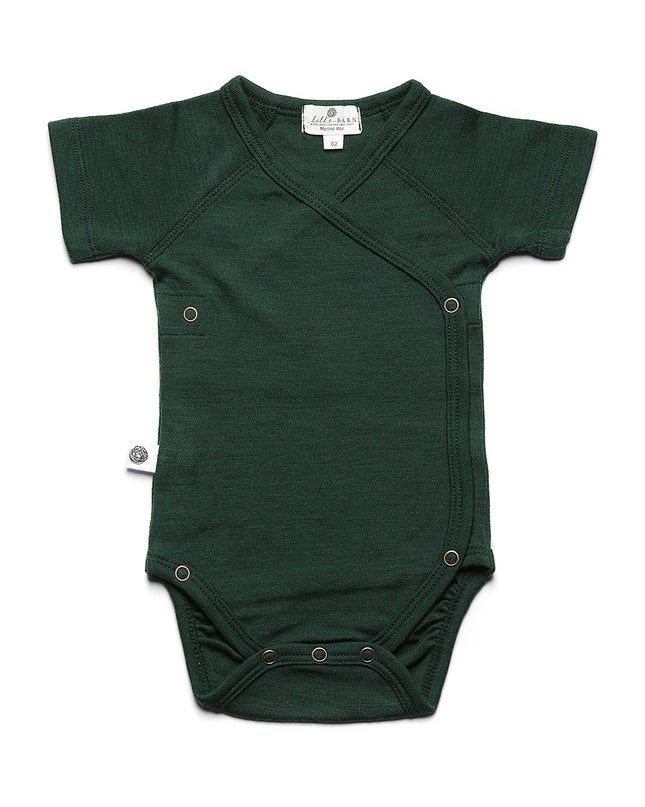 Kurzarm-Wickelspielanzug aus Wolle – Merinowolle