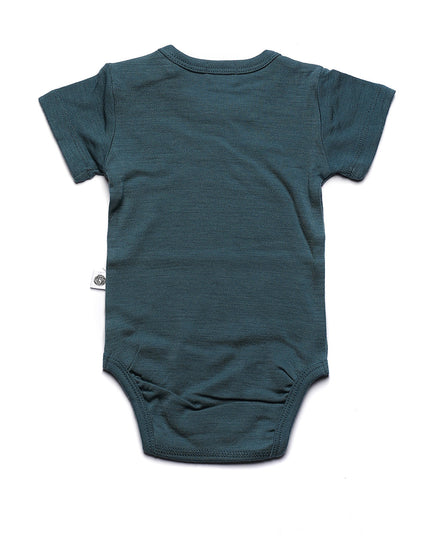 Kurzarm-Strampler aus Merinowolle – Merinowolle – Orion Blue