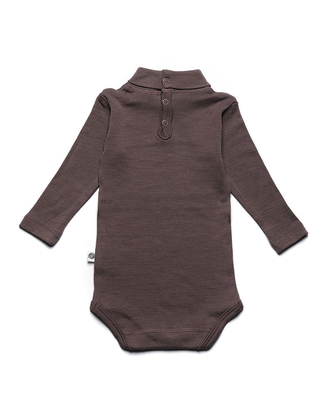 Langärmliger Woll-Strampler mit Rollkragen - Merinowolle - Pfefferkorn