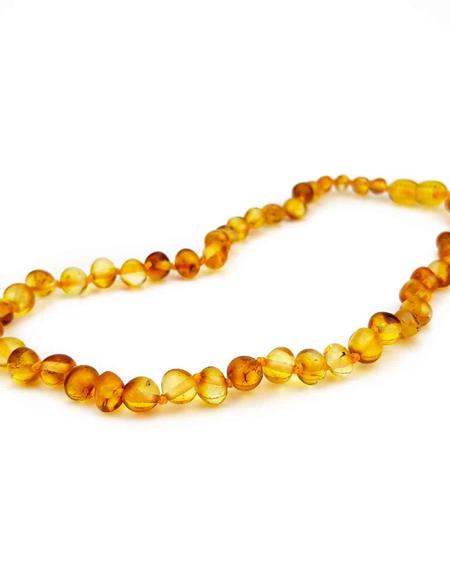 Baby/Kind - Barnsteen ketting - honing  - gepolijste ronde steentjes - 33cm - Lille Barn - With ♥ for the smallest