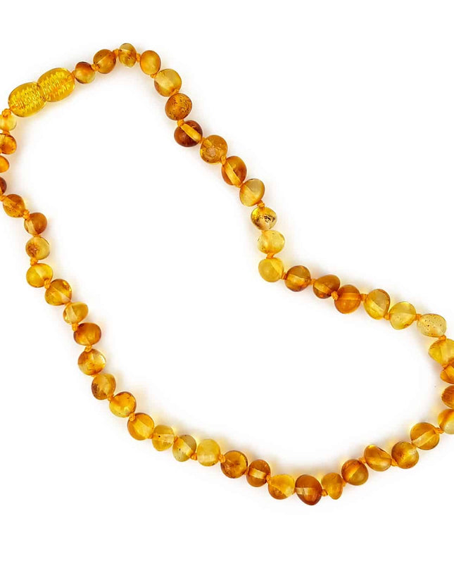 Baby/Kind - Barnsteen ketting - honing  - gepolijste ronde steentjes - 33cm - Lille Barn - With ♥ for the smallest