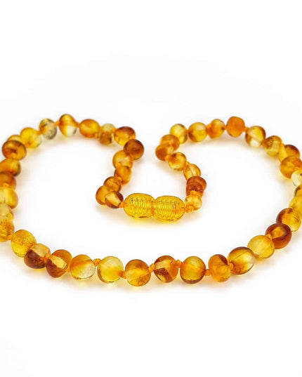 Baby/Kind - Barnsteen ketting - honing  - gepolijste ronde steentjes - 33cm - Lille Barn - With ♥ for the smallest