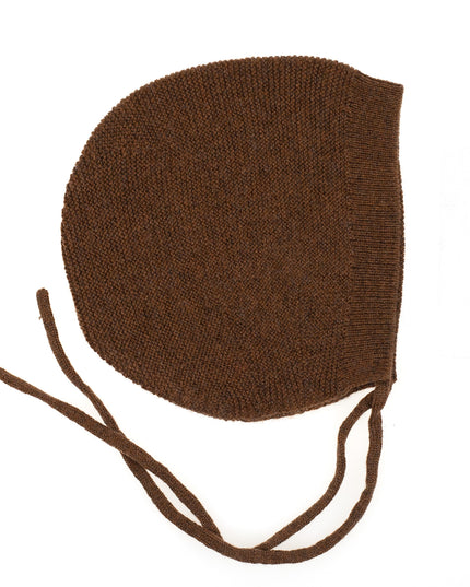 Wollmütze Baby Gestrickt - Merinowolle - Braun
