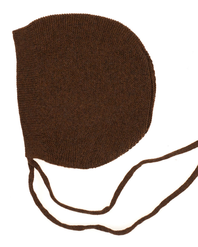 Wollmütze Baby Gestrickt - Merinowolle - Braun