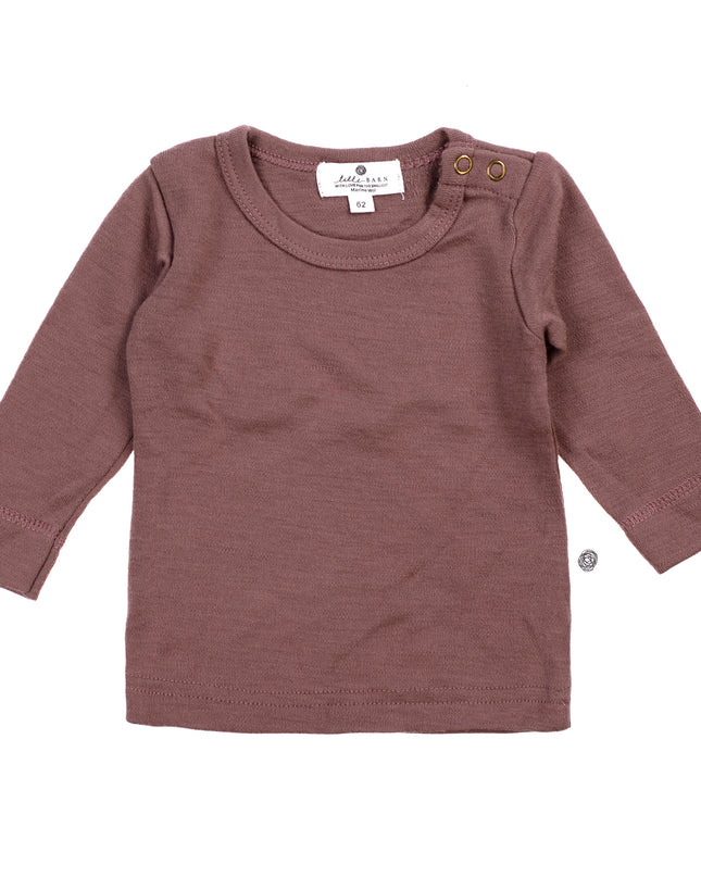 Wollen Baby- en kindertrui / long sleeve shirt – Merinowol - Twilight mauve - Lille Barn - With ♥ for the smallest