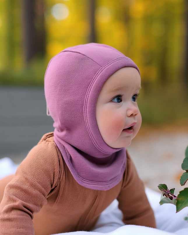 Woll-Kinder-Sturmhaube / Balaclava - Lavendelnebel