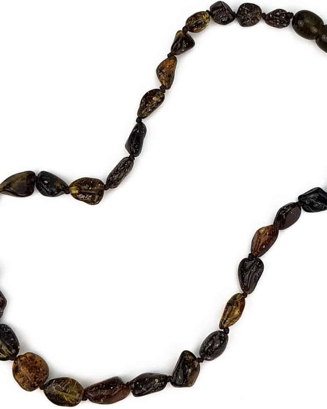 Baby/Kind - Barnsteen ketting - groen ovalen kraaltjes- 33cm - Lille Barn - With ♥ for the smallest