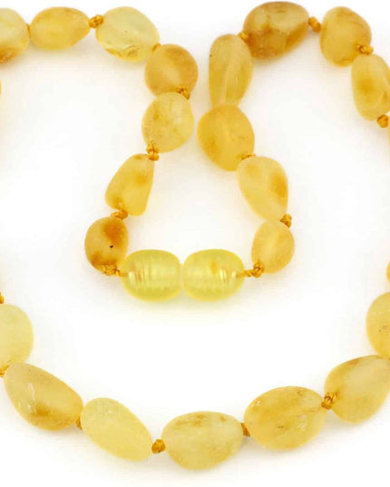 Baby/Kind - Barnsteen ketting - lemon - ovalen ruwe steentjes - 33cm - Lille Barn - With ♥ for the smallest