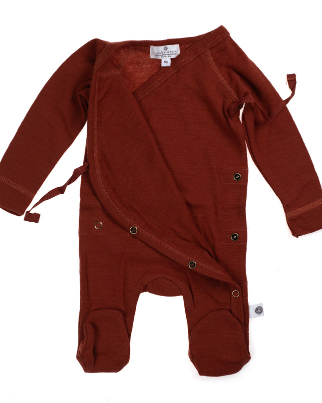 Wollen boxpakje / kruippakje – merino wol - Burnt henna - Lille Barn - With ♥ for the smallest