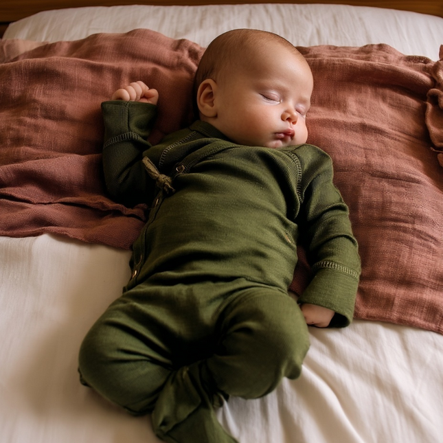 Playsuit / Strampler aus Wolle – Merinowolle