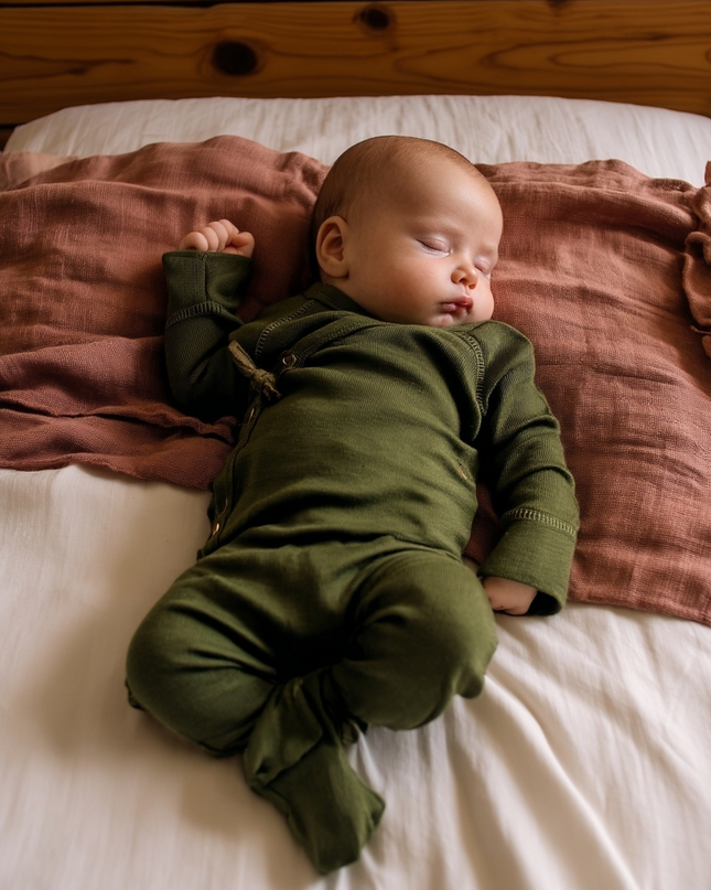 Playsuit / Strampler aus Wolle – Merinowolle