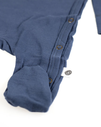 Playsuit / Strampler aus Wolle - Merinowolle - Vintage Indigo