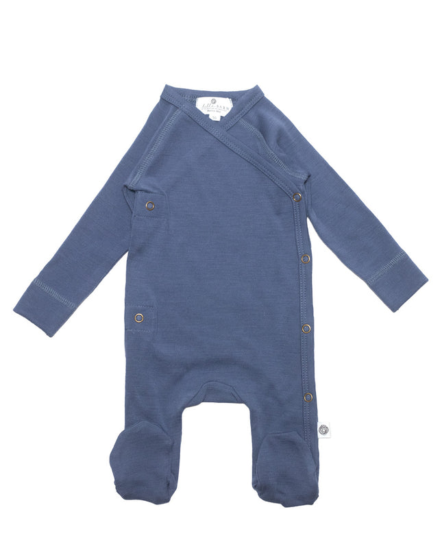 Playsuit / Strampler aus Wolle - Merinowolle - Vintage Indigo