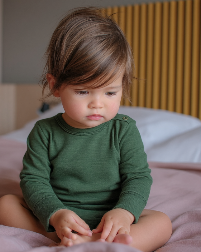 Kurzärmliger Wollbody – Merinowolle – Burnt Henna