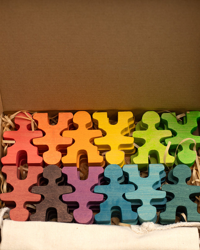 Houten speelgoed - Stapel Poppetjes / acrobaatjes - Montessori - Open einde speelgoed - Lille Barn - With ♥ for the smallest