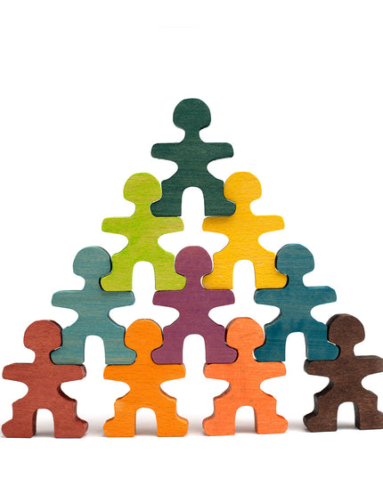 Houten speelgoed - Stapel Poppetjes / acrobaatjes - Montessori - Open einde speelgoed - Lille Barn - With ♥ for the smallest