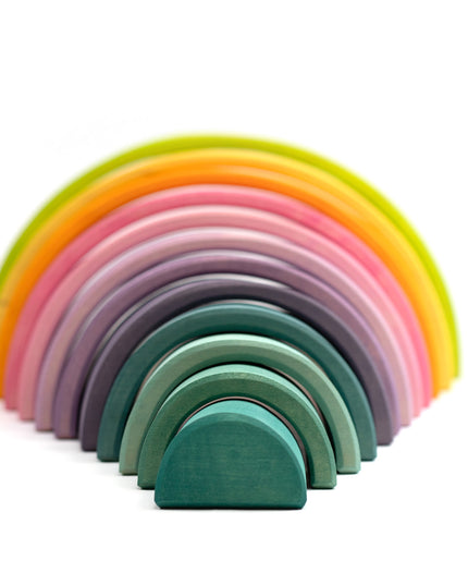 Houten speelgoed stapelaar - Regenboog pastel groot - Montessori - Open einde speelgoed - Lille Barn - With ♥ for the smallest