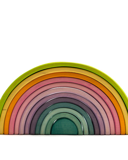 Houten speelgoed stapelaar - Regenboog pastel groot - Montessori - Open einde speelgoed - Lille Barn - With ♥ for the smallest