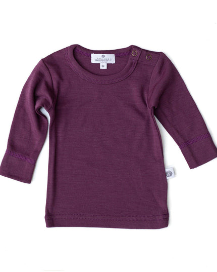 Wollen Baby trui / long sleeve shirt – Merinowol - Crushed violets - Lille Barn - With ♥ for the smallest