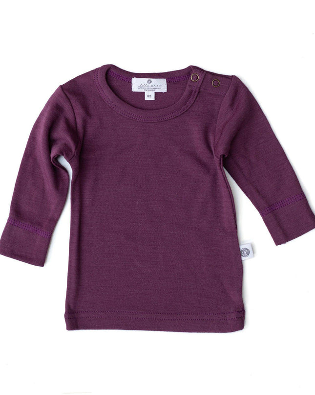 Wollen Baby trui / long sleeve shirt – Merinowol - Crushed violets - Lille Barn - With ♥ for the smallest