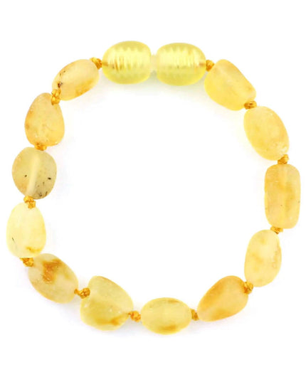 Baby/Kind - Barnsteen armbandje - Ovalen ruwe kraaltjes - Citroen - Lille Barn - With ♥ for the smallest