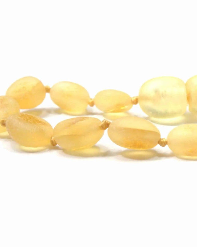 Baby/Kind - Barnsteen armbandje - Ovalen ruwe kraaltjes - Citroen - Lille Barn - With ♥ for the smallest