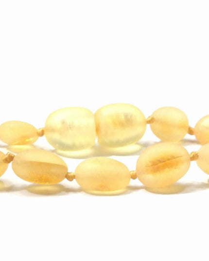 Baby/Kind - Barnsteen armbandje - Ovalen ruwe kraaltjes - Citroen - Lille Barn - With ♥ for the smallest