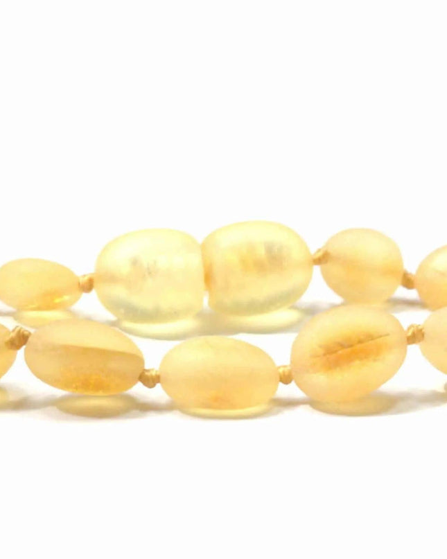 Baby/Kind - Barnsteen armbandje - Ovalen ruwe kraaltjes - Citroen - Lille Barn - With ♥ for the smallest