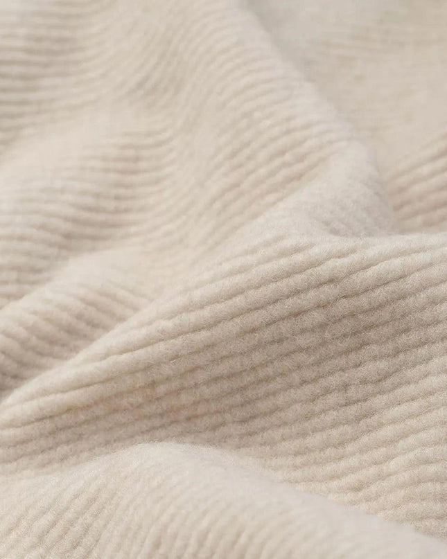 Wollen onderlegger / onderdeken ledikant met rib structuur – merinowol – 60x120cm - Lille Barn - With ♥ for the smallest