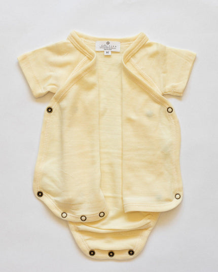 Wollen Overslagromper korte mouw – Merinowol - Naturel - Lille Barn - With ♥ for the smallest