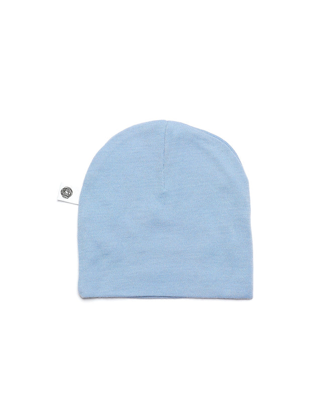 Woll-Babymütze - Merinowolle - Blue Fog