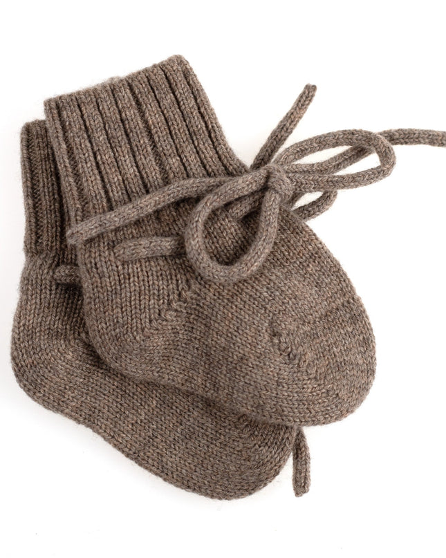 Woll-Babysocken / Neugeborenensocken - Merinowolle - Cobble