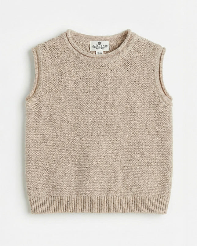 Merinowol gebreide baby spencer - Garlic