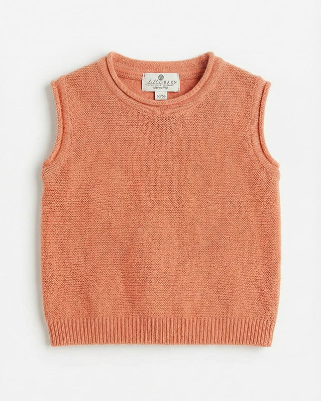 Merinowol gebreide baby spencer - Peach Fuzz