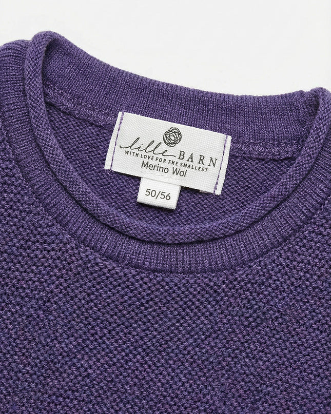 Merinowol gebreide baby spencer - Violet