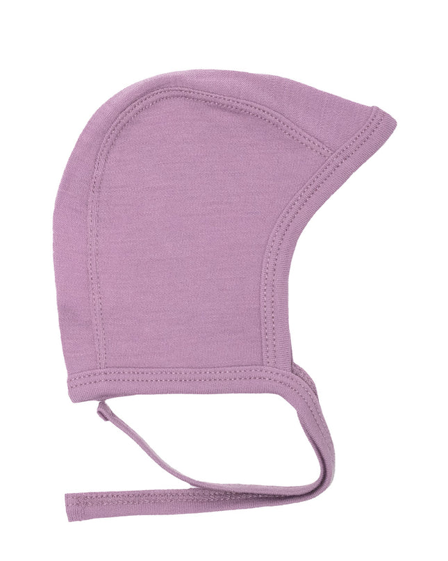 Baby Wollmütze mit Schleife – Merinowolle - Lavender Mist