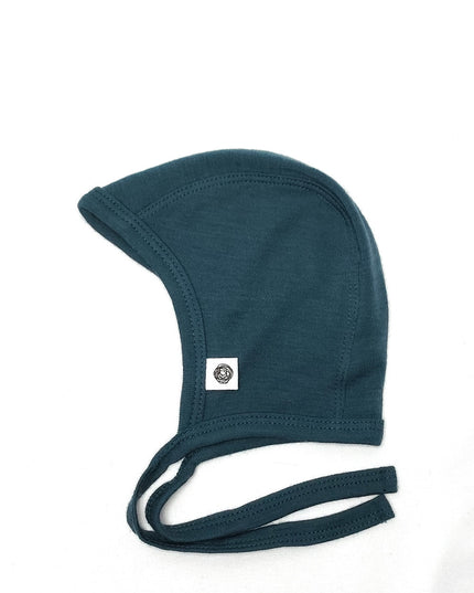 Baby Wollmütze mit Schleife – Merinowolle – Orionblau