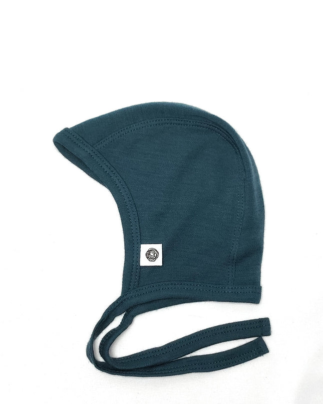 Baby Wollmütze mit Schleife – Merinowolle – Orionblau