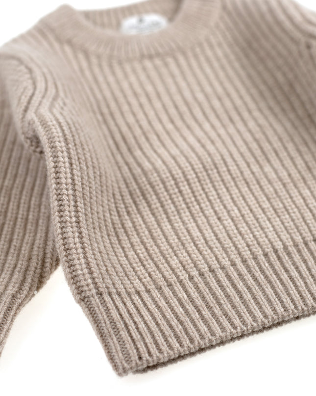 Gestrickter Wollpullover für Babys – Merinowolle – Knoblauch