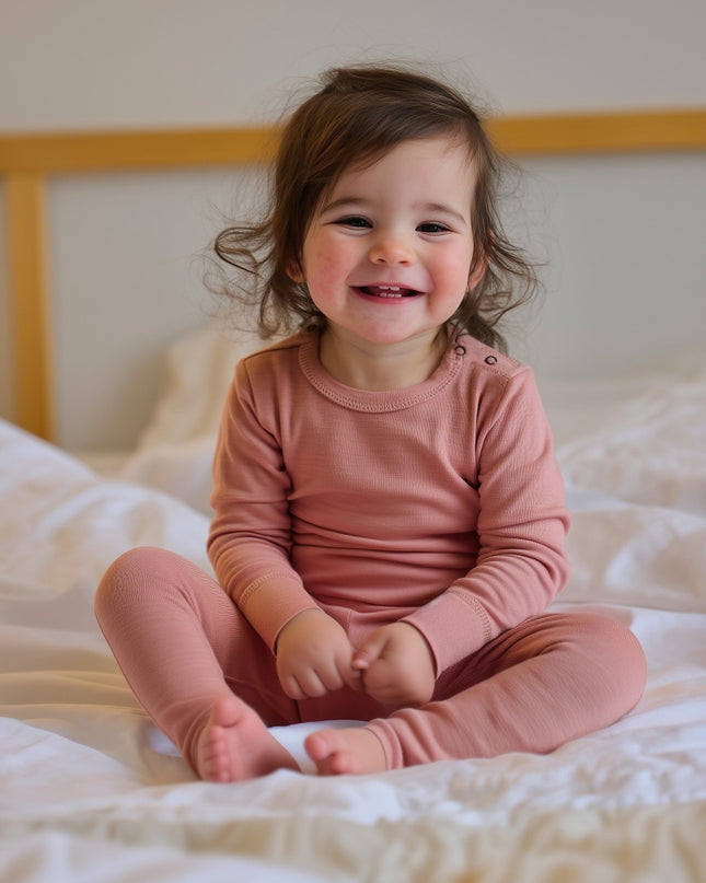 Wollpullover für Babys und Kinder - Merinowolle - Misty Rose