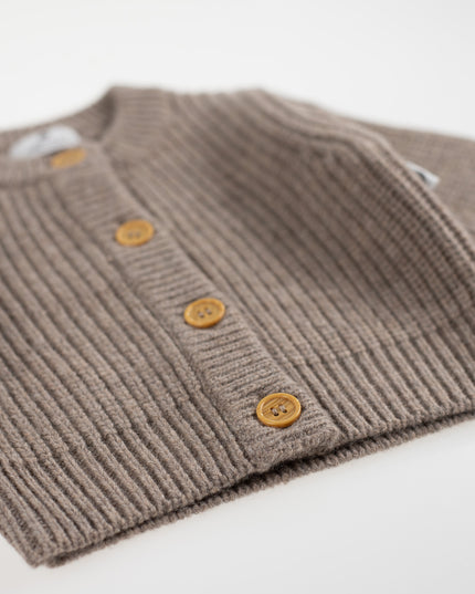Gestrickter Woll-Baby-Cardigan – Merinowolle – Cobble